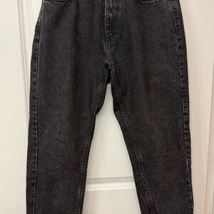 Zara Women's Washed Black High Waist Mom Jeans